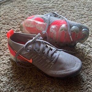Gray and neon pink vapormax size 8.5